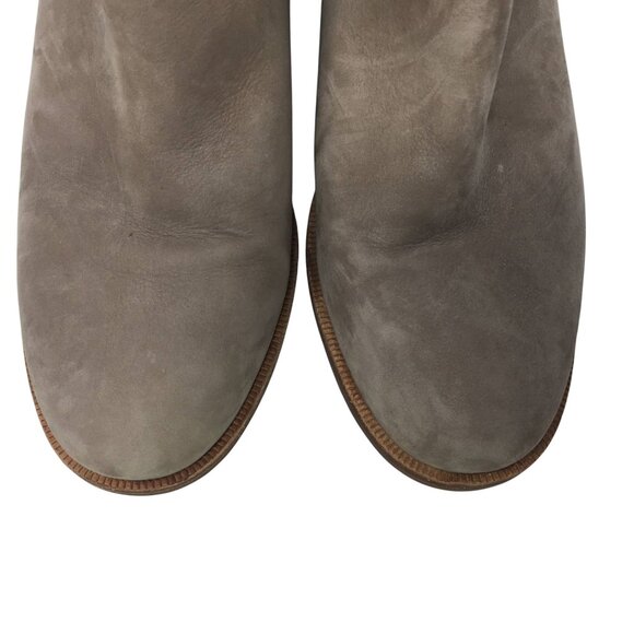 UGG Elora Taupe Suede Ankle Boots Womens 9.5 Wrap Strap Block Heel Western Style - Picture 4 of 16